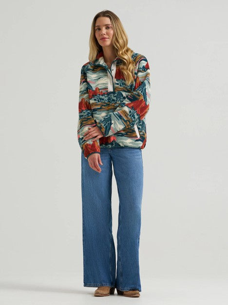 Wrangler Women's Teal Mesa Big Sky Sherpa Pullover