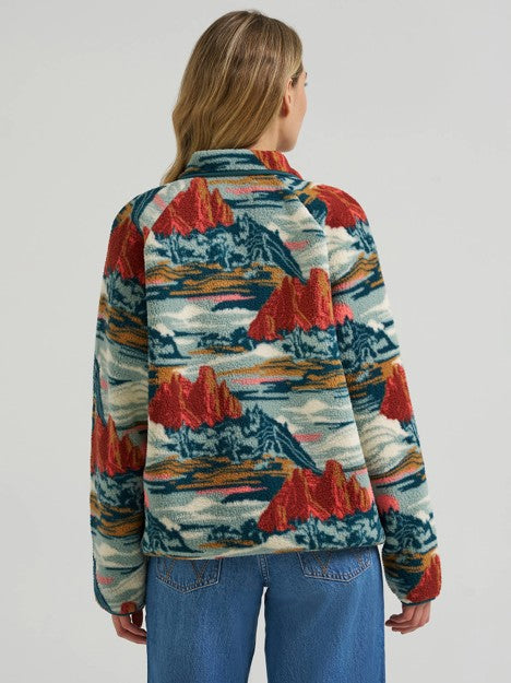 Wrangler Women's Teal Mesa Big Sky Sherpa Pullover