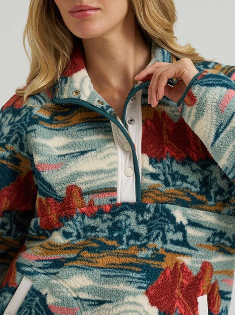 Wrangler Women's Teal Mesa Big Sky Sherpa Pullover