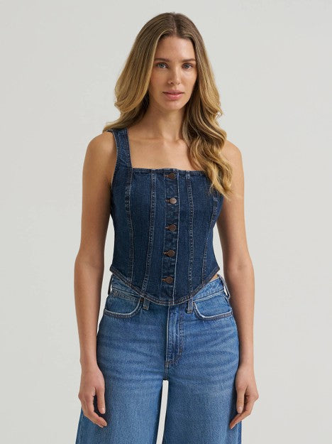 Wrangler Women's Dark Denim Bustier Vest