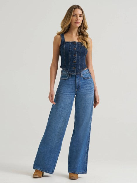 Wrangler Women's Dark Denim Bustier Vest