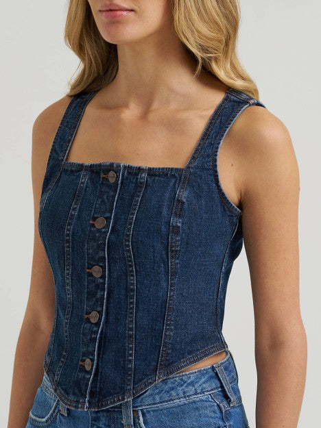 Wrangler Women's Dark Denim Bustier Vest