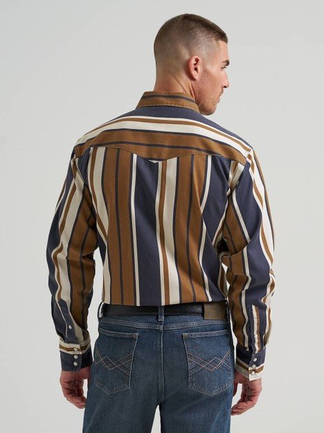 Wrangler Men's Amber Wheat Vintage-Inspired Brushpopper Workshirt