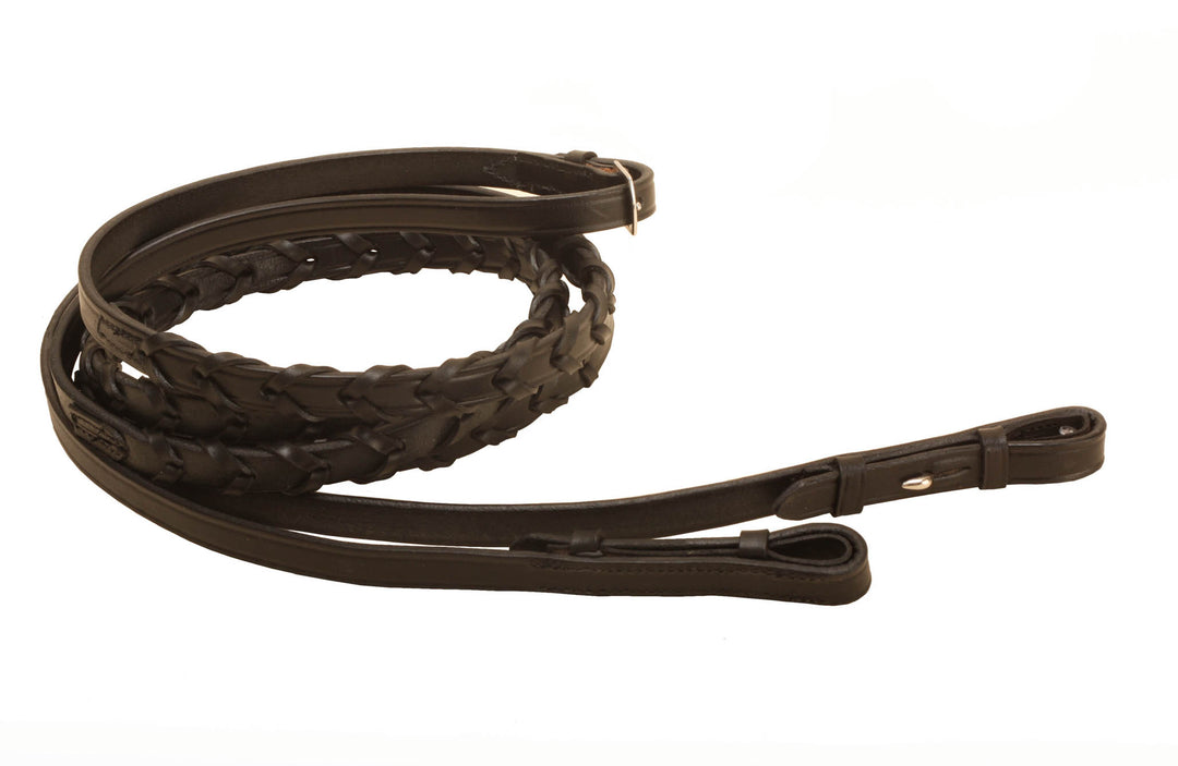 Tory Leather Extra Long Laced Reins with Stud Hook Bit Ends