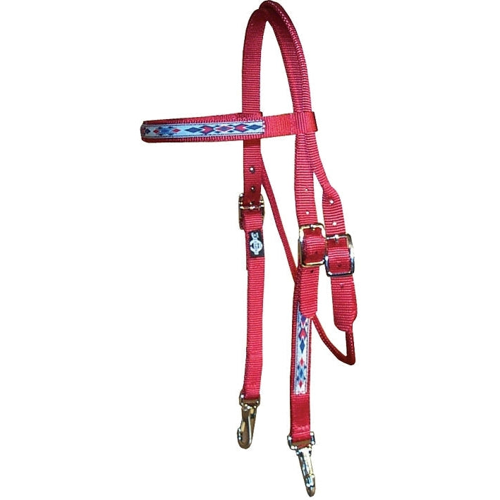 Triple E Browband Headstall with Southwest Overlay