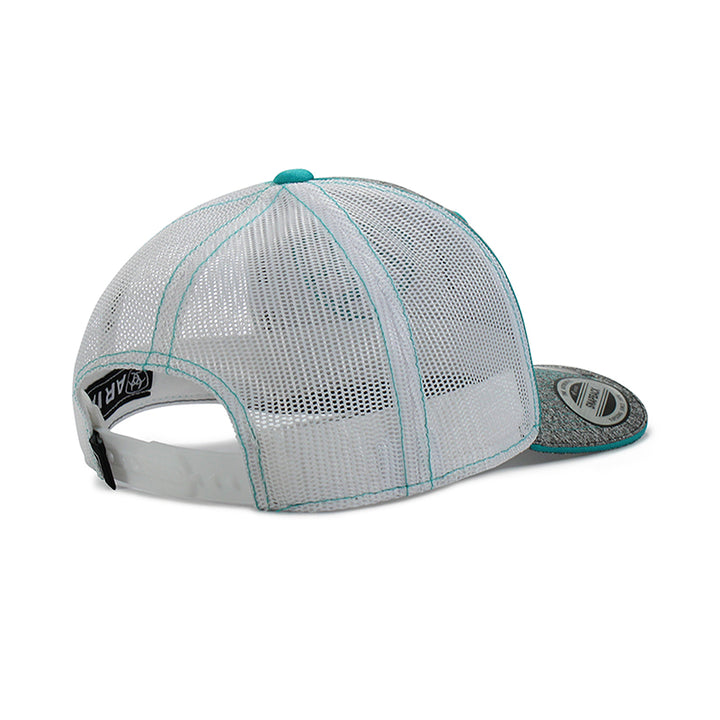Ariat Youth Turquoise and Heather Grey Off Set Shield Logo Hat