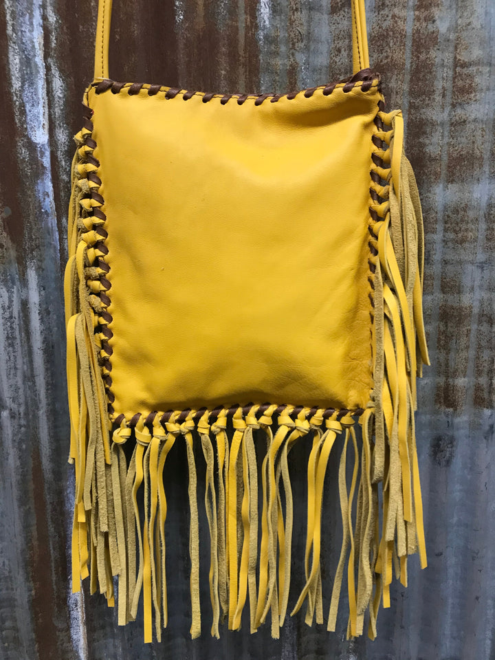 KurtMen Mustard Longhorn Crossbody Bag