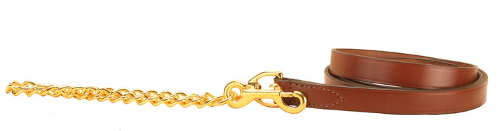 Tory Leather Lead with 24" Brass Chain