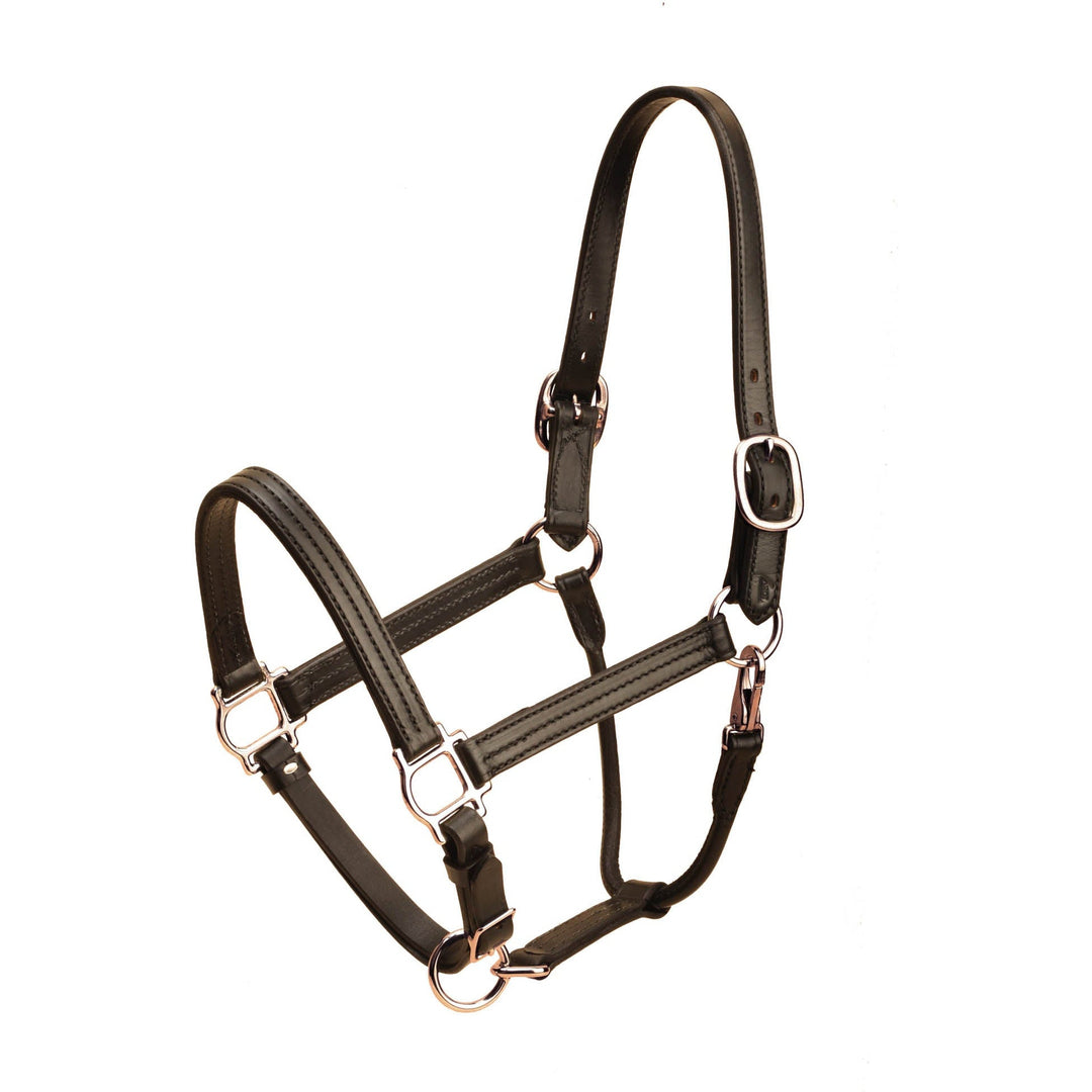Tory Leather Black Triple Stitched Track Halter