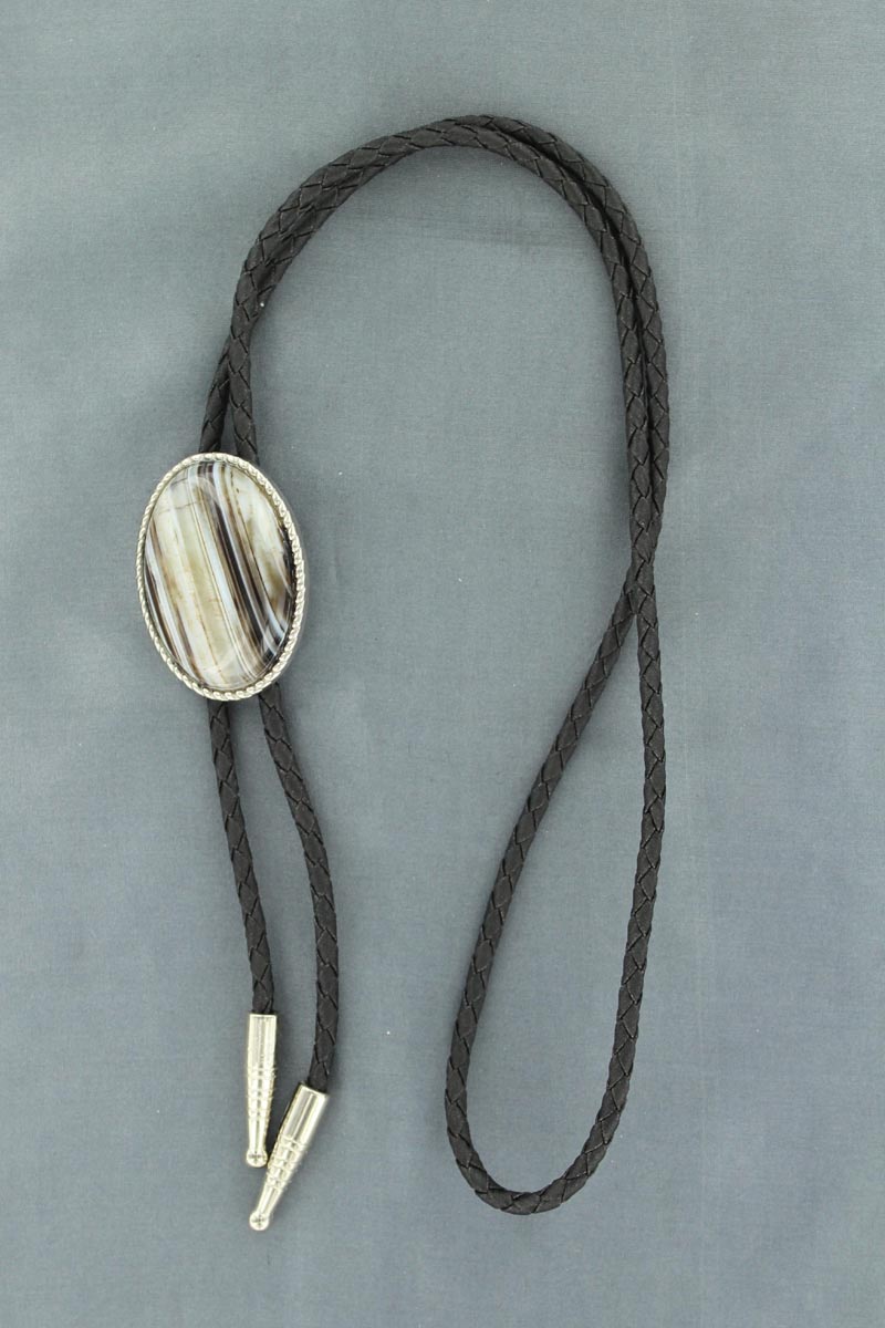 M&F Western Oval Onyx with Rope Edge Bolo Tie - West 20 Saddle Co.