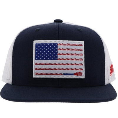 Hooey Navy and White Liberty Roper Hat