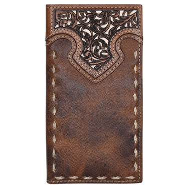 Justin Tooled Yoke with Rawhide Buckstitch Rodeo Wallet