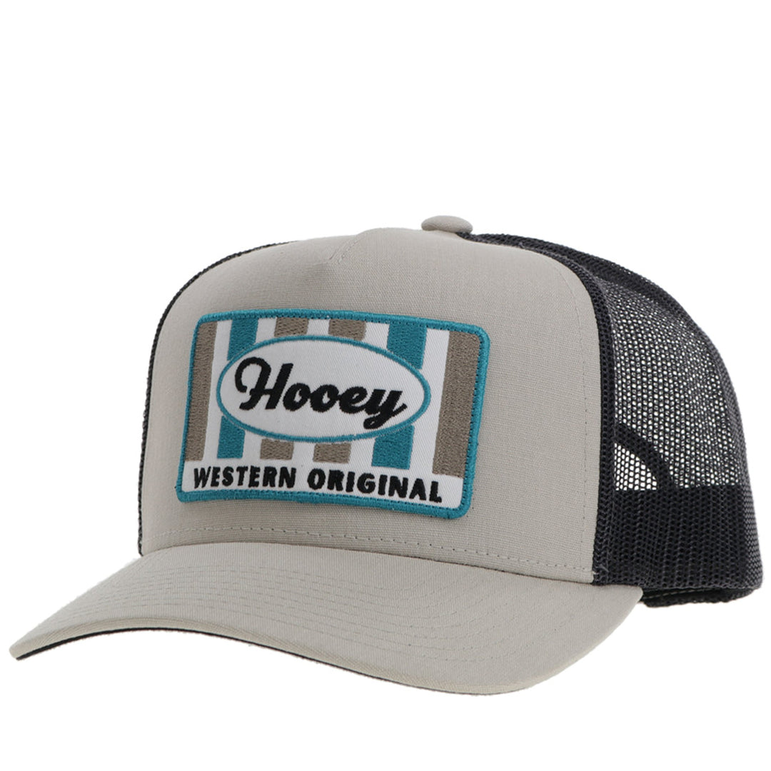 Hooey Tan and Charcoal Sudan Hat with Tan and Blue Patch