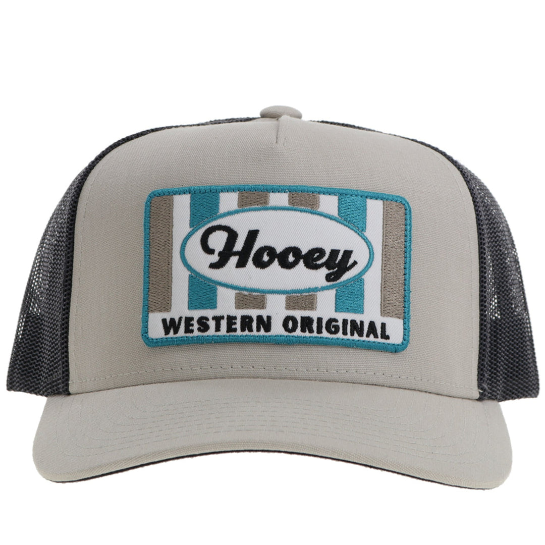 Hooey Tan and Charcoal Sudan Hat with Tan and Blue Patch