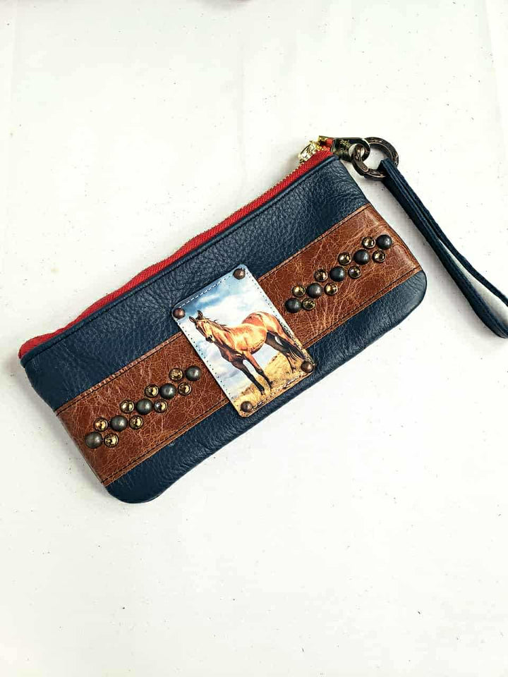 KurtMen Navy Indigo the Wonder Horse Wristlet