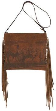 Red Dirt Hat Co Bison with Fringe Crossbody Bag