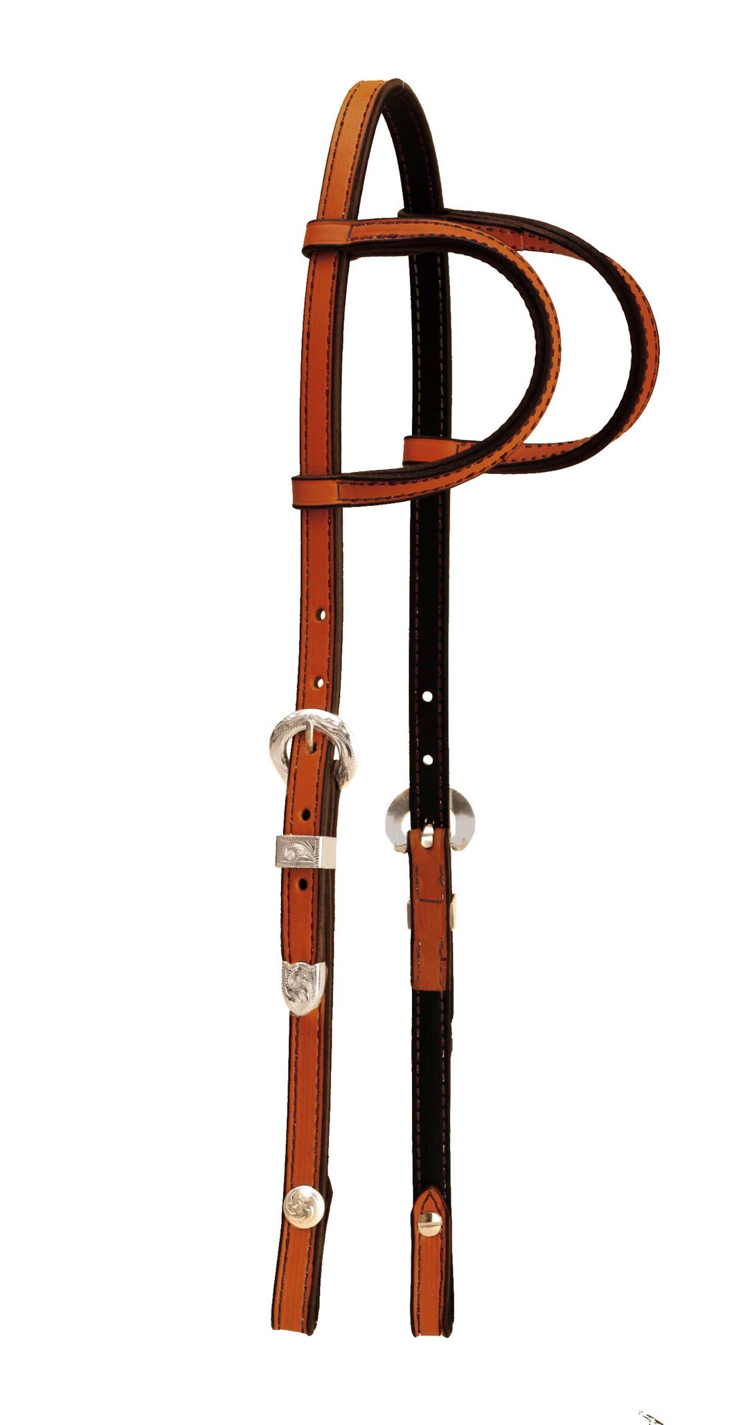 Tory Leather Double Ear Headstall with Silver Buckle Sets