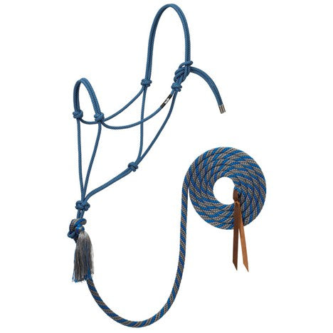 Weaver Leather Silvertip 95 Rope Halter with 10-foot lead in multiple colors, shown with adjustable halter and lead strap