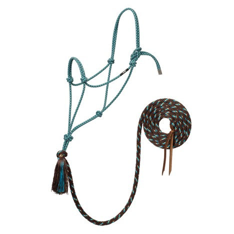 Weaver Leather Silvertip 95 Rope Halter with 12' lead in various colors, showing a durable halter and lead set for horses.