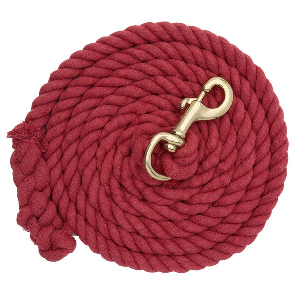 Colorful Weaver Leather cotton lead rope with solid brass 225 snap for livestock or equine use