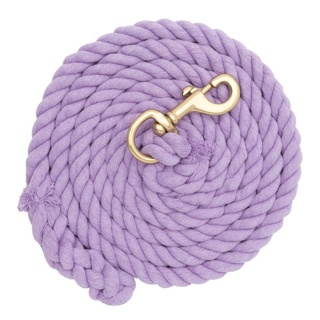 Weaver Leather cotton lead rope with solid brass 225 snap, available in multiple colors, designed for durable, secure handling of livestock.