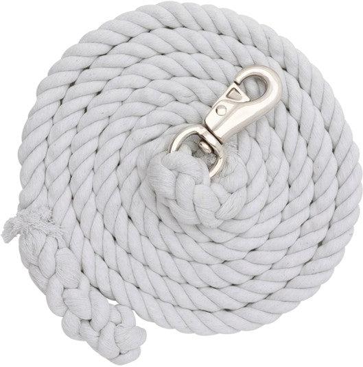 Weaver White Cotton Lead Rope with Nickel Plated Bull Snap