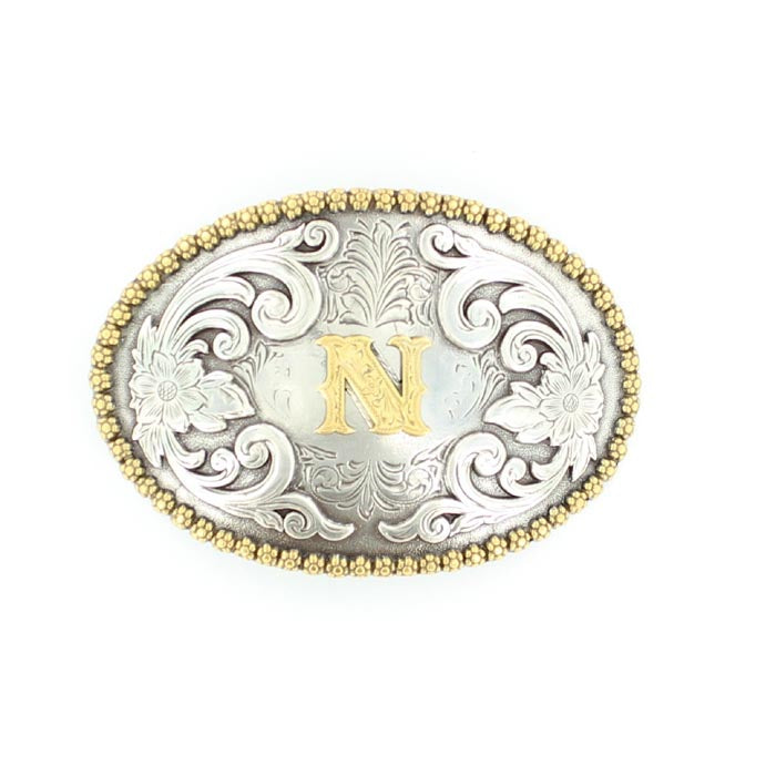 Nocona Oval Initial Buckle (Multiple Initial Options)