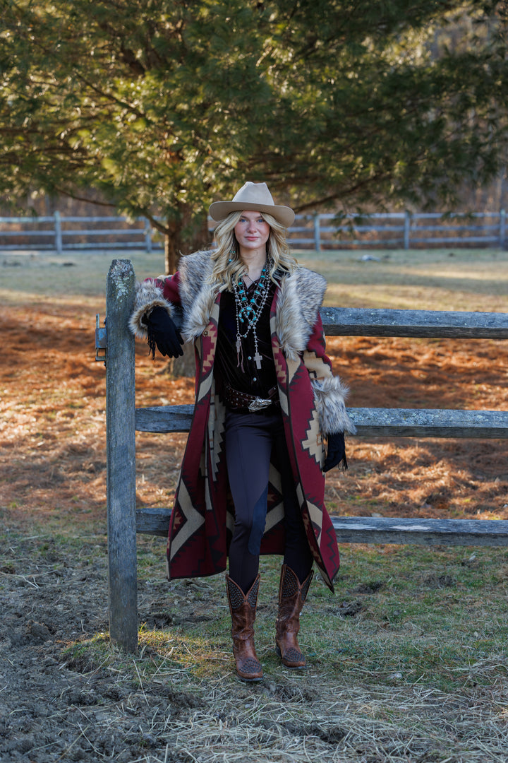 Tasha Polizzi Burgundy Mollie Coat