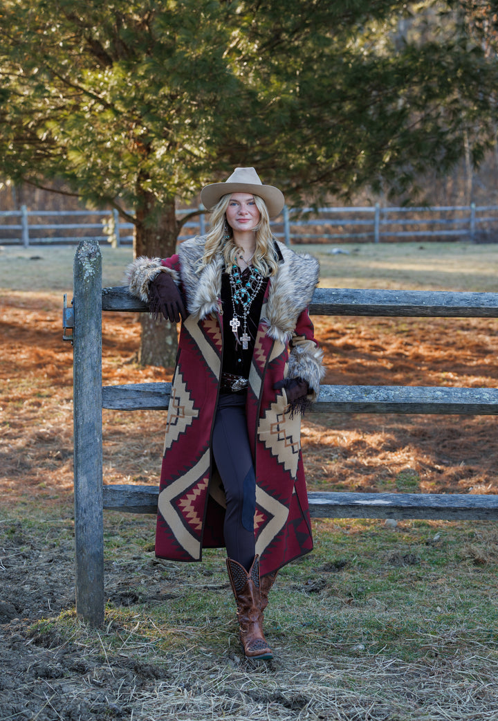 Tasha Polizzi Burgundy Mollie Coat