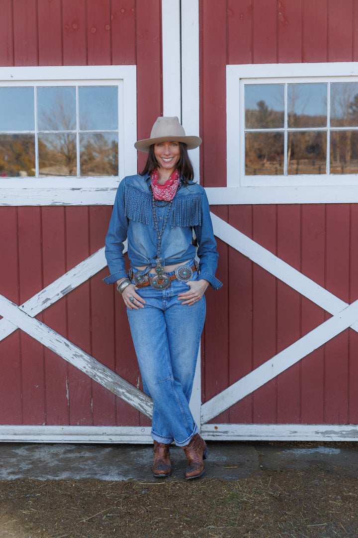 Tasha Polizzi Women's Washed Blue Hart Shirt