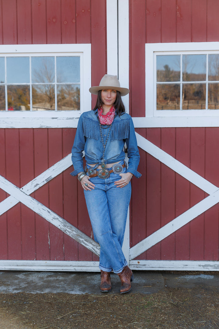 Tasha Polizzi Women's Washed Blue Hart Shirt