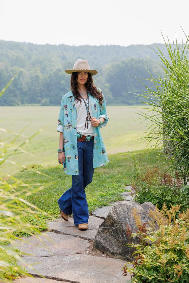 Tasha Polizzi Women's Aqua Four Corners Tunic