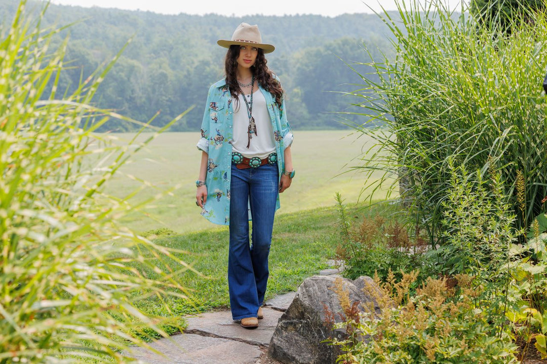 Tasha Polizzi Women's Aqua Four Corners Tunic