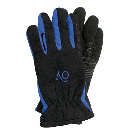 Ovation Ladies Polar Suede Fleece Gloves in black and royal blue, soft and warm winter gloves with suede and fleece material.