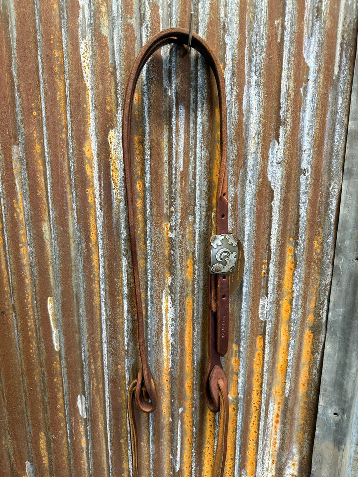 Cowperson Tack 5/8 Inch Slit Ear Headstall-Hook and Loop Floral Buckle