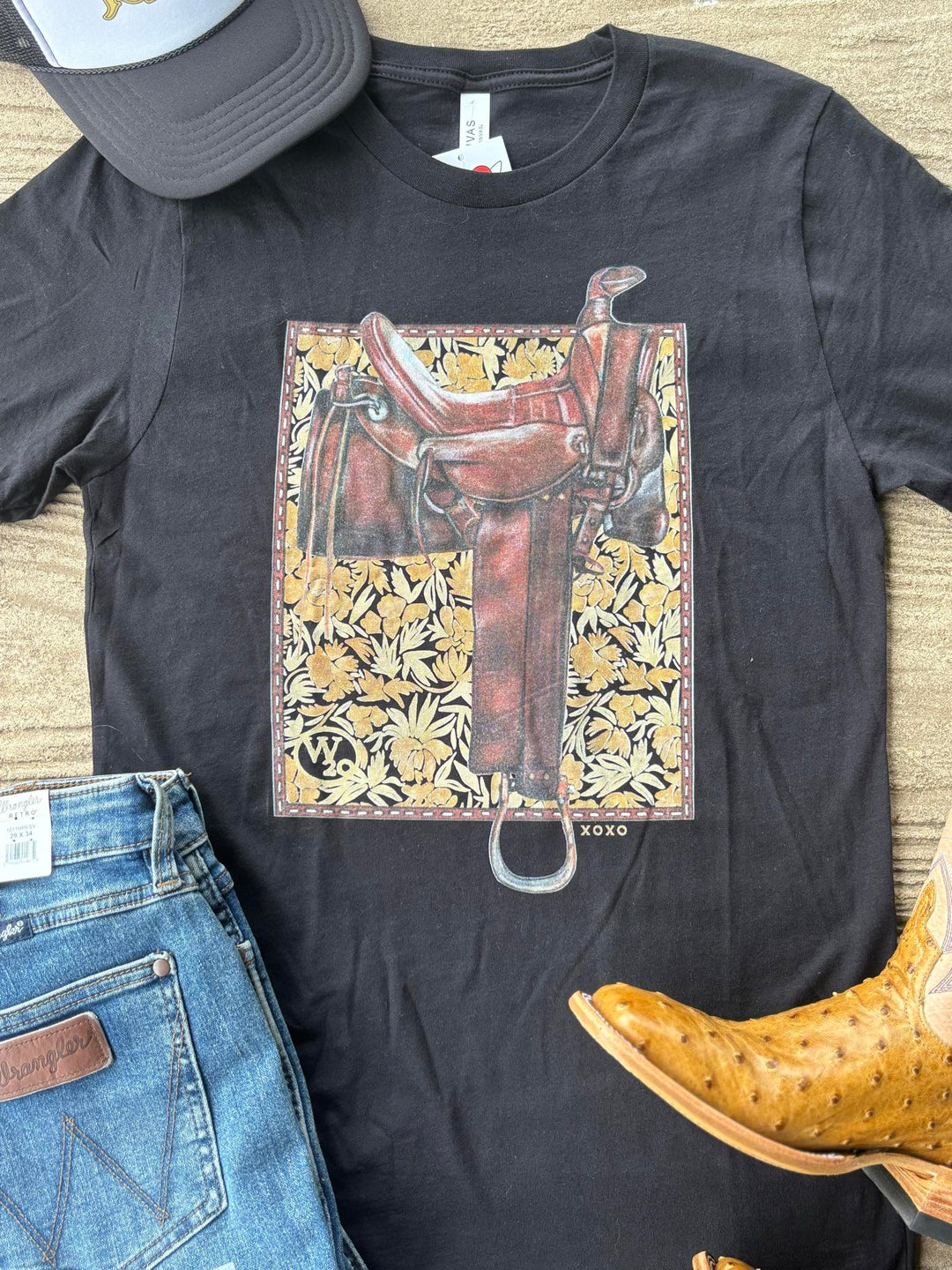 West 20 Black Vintage Saddle Tee