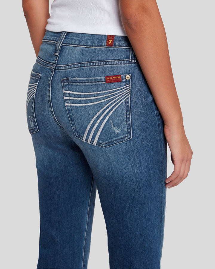 7 For All Mankind Women's Lake Blue Tailorless Dojo Jean