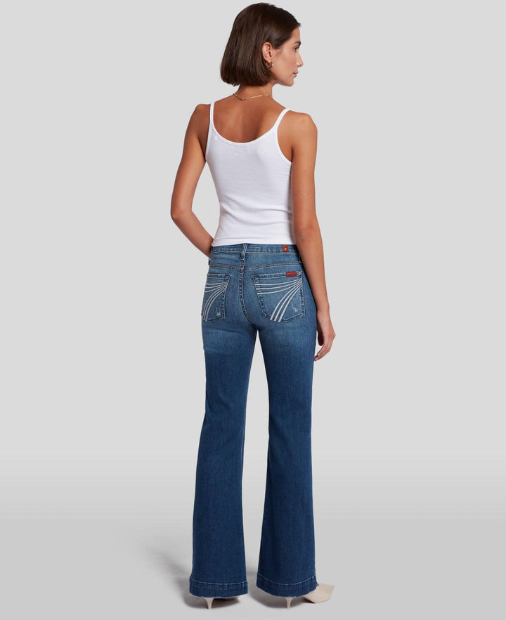 7 For All Mankind Women's Lake Blue Tailorless Dojo Jean