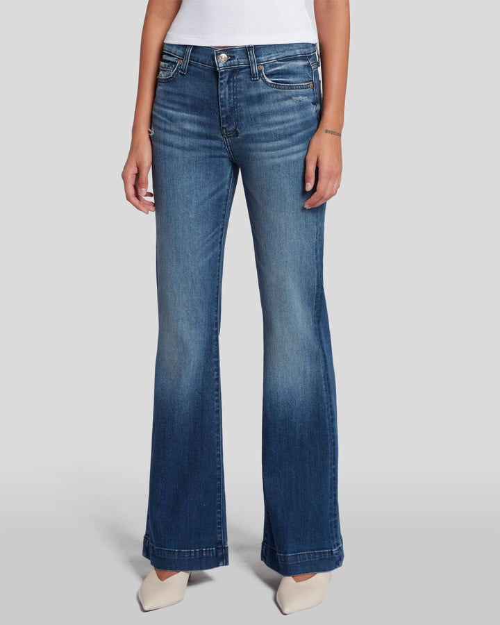 7 For All Mankind Women's Lake Blue Tailorless Dojo Jean