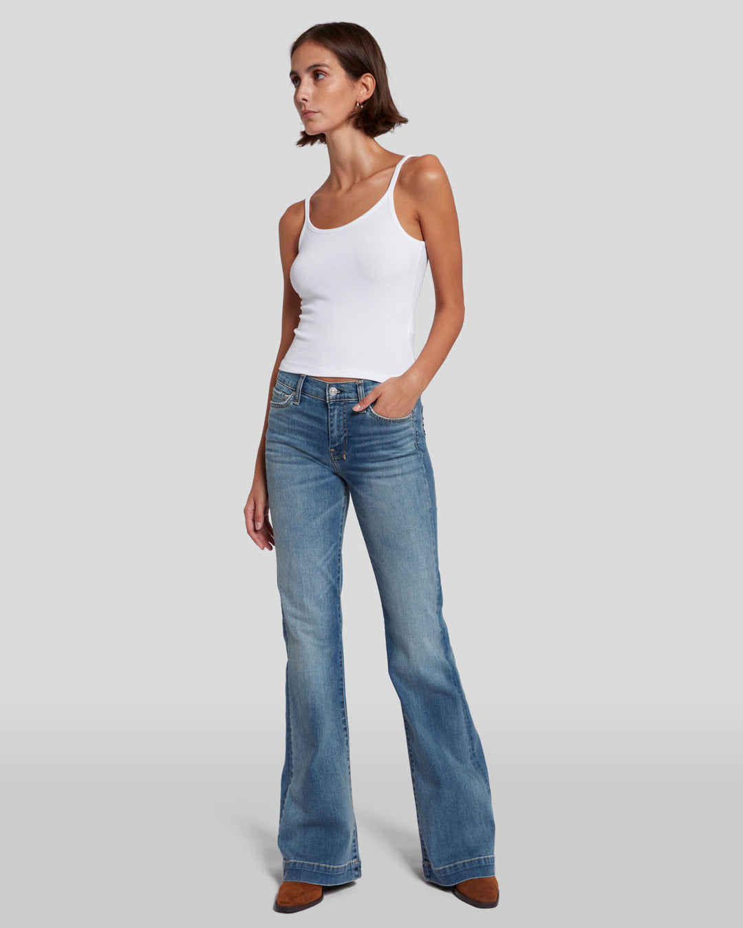 7 For All Mankind Women's Distressed Authentic Light Dojo Jean