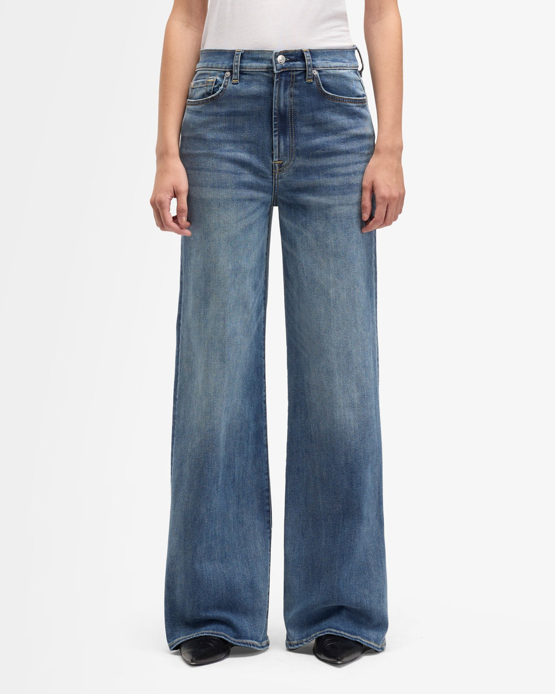 7 For All Mankind Women's Swim Ultra High Rise Jo Wide Leg Jean