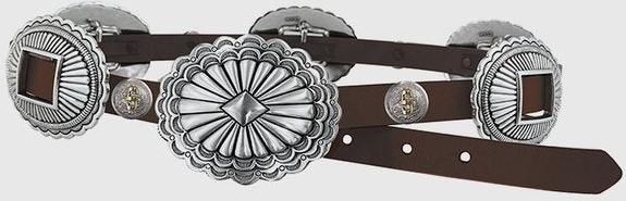 Stetson Women's Dark Brown with Silver Slider Conchos Belt