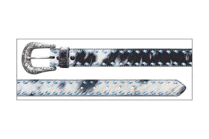Stetson Women's Black and White Hair On Belt