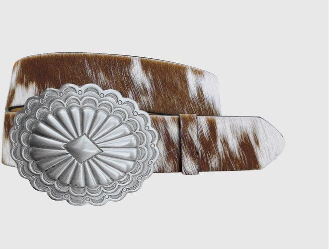 Stetson Women's Brown and White Hair On Belt