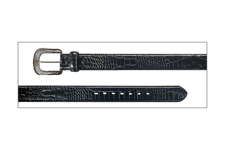 Stetson Black Crocodile Texture Belt