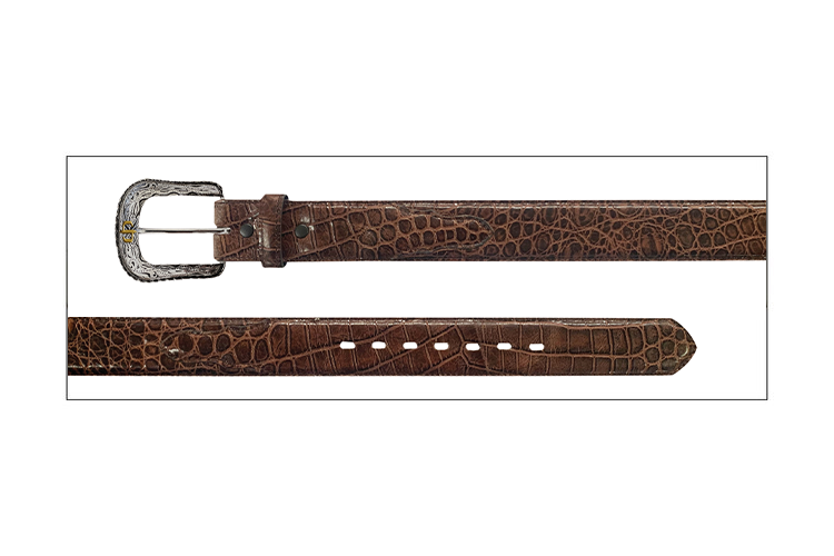Stetson Cognac Crocodile Texture Belt