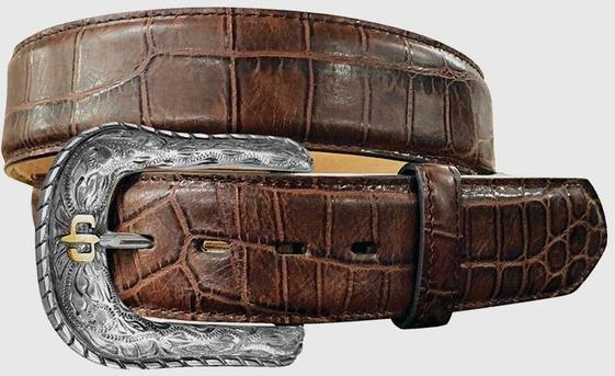 Stetson Cognac Crocodile Texture Belt