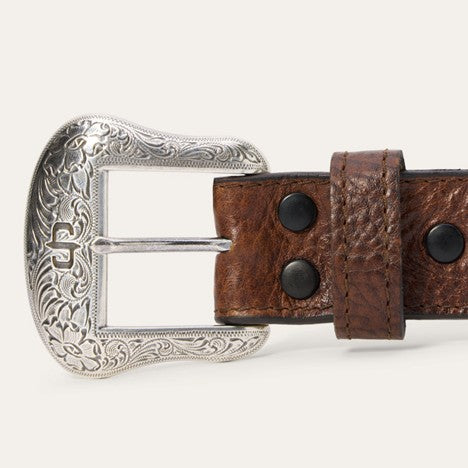 Stetson Brown Bison Leather Concho Belt