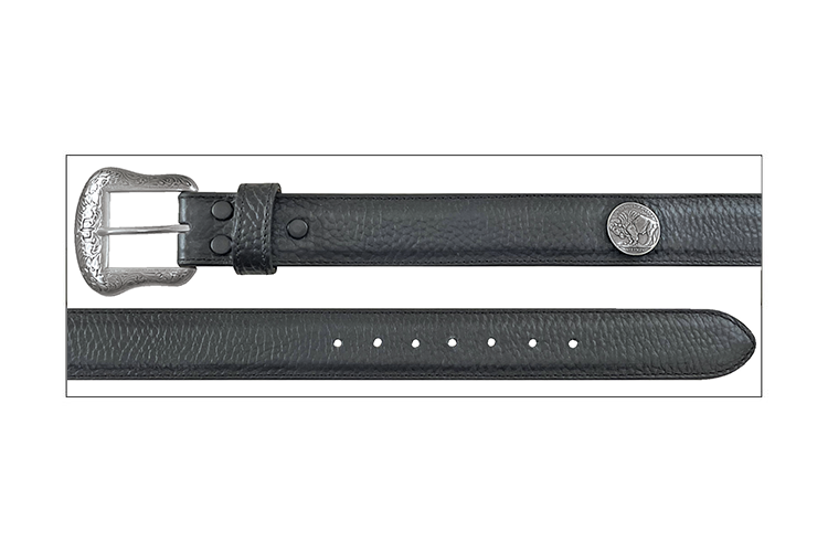 Stetson Black Bison Leather Concho Belt