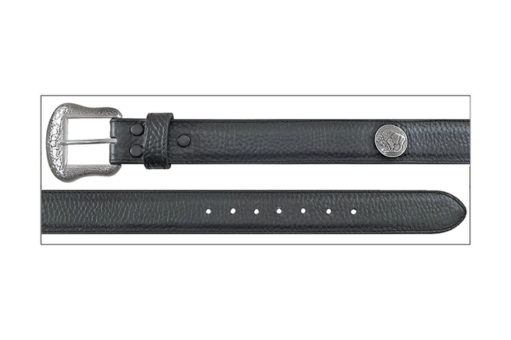 Stetson Black Bison Leather Concho Belt